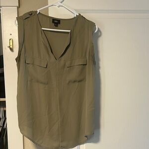 Green Sleeveless Blouse
